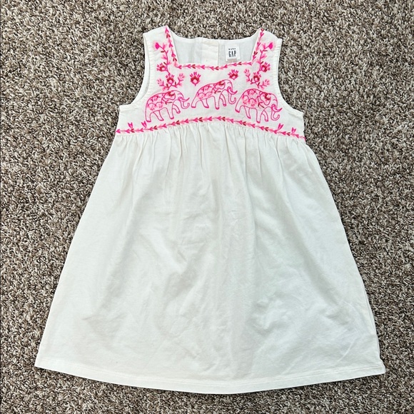 GAP Other - Gap Kids White and Pink Elephant Embroidered Kids Dress 4